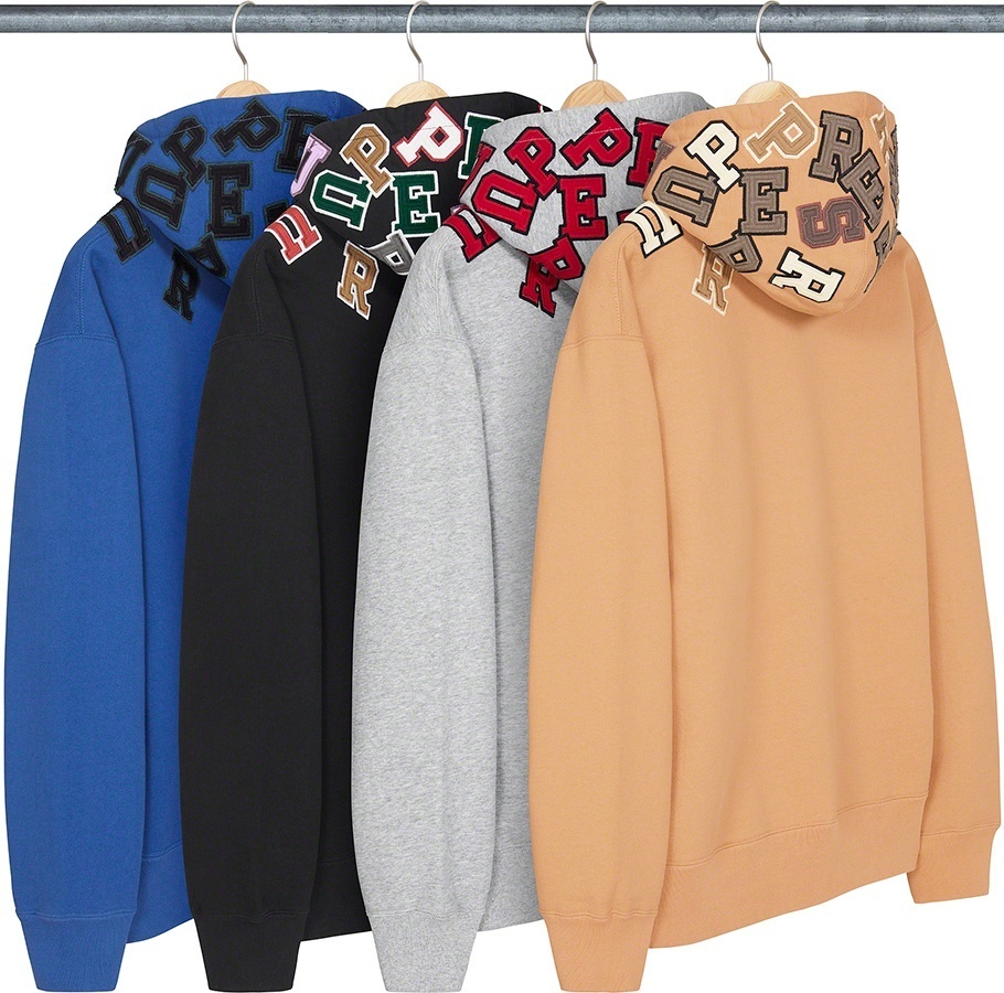 Scattered Appliqué Hooded Sweatshirt